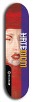 Skateboard deck: Limited edition, North American maple skateboard deck designed by underground artist BellyRash - available widths 7.5 to 8.5 inches in both mellow concave and steep concave shapes. Artwork: HATEMOM logo brand popsicle-shaped deck with varied backgrounds