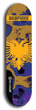 Skateboard deck: Limited edition, North American maple skateboard deck designed by underground artist BellyRash - available widths 7.5 to 8.5 inches in both mellow concave and steep concave shapes. Artwork: SK8PUNX logo brand popsicle-shaped deck