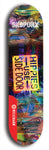 Skateboard deck: Limited edition, North American maple skateboard deck designed by underground artist BellyRash - available widths 7.5 to 8.5 inches in both mellow concave and steep concave shapes. Artwork: SK8PUNX logo brand popsicle-shaped deck