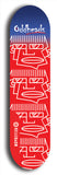 Skateboard deck: Limited edition, North American maple skateboard deck designed by underground artist BellyRash -- available in widths 7.5 to 8.5 inches in both mellow concave and steep concave shapes. Artwork: Oddheads brand popsicle-shaped skateboard deck with cartoon head on dark background. 