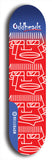 Skateboard deck: Limited edition, North American maple skateboard deck designed by underground artist BellyRash -- available in widths 7.5 to 8.5 inches in both mellow concave and steep concave shapes. Artwork: Oddheads brand popsicle-shaped skateboard deck with cartoon head on dark background. 