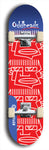 Skateboard deck: Limited edition, North American maple skateboard deck designed by underground artist BellyRash -- available in widths 7.5 to 8.5 inches in both mellow concave and steep concave shapes. Artwork: Oddheads brand popsicle-shaped skateboard deck with cartoon head on dark background. 