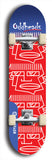 Skateboard deck: Limited edition, North American maple skateboard deck designed by underground artist BellyRash -- available in widths 7.5 to 8.5 inches in both mellow concave and steep concave shapes. Artwork: Oddheads brand popsicle-shaped skateboard deck with cartoon head on dark background. 