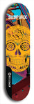 Skateboard deck: Limited edition, North American maple skateboard deck designed by underground artist BellyRash - available widths 7.5 to 8.5 inches in both mellow concave and steep concave shapes. Artwork: SK8PUNX logo brand popsicle-shaped deck