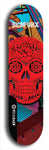 Skateboard deck: Limited edition, North American maple skateboard deck designed by underground artist BellyRash - available widths 7.5 to 8.5 inches in both mellow concave and steep concave shapes. Artwork: SK8PUNX logo brand popsicle-shaped deck
