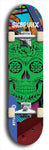 Skateboard deck: Limited edition, North American maple skateboard deck designed by underground artist BellyRash - available widths 7.5 to 8.5 inches in both mellow concave and steep concave shapes. Artwork: SK8PUNX logo brand popsicle-shaped deck