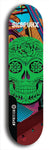 Skateboard deck: Limited edition, North American maple skateboard deck designed by underground artist BellyRash - available widths 7.5 to 8.5 inches in both mellow concave and steep concave shapes. Artwork: SK8PUNX logo brand popsicle-shaped deck