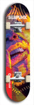 Skateboard deck: Limited edition, North American maple skateboard deck designed by underground artist BellyRash - available widths 7.5 to 8.5 inches in both mellow concave and steep concave shapes. Artwork: SK8PUNX logo brand popsicle-shaped deck