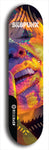 Skateboard deck: Limited edition, North American maple skateboard deck designed by underground artist BellyRash - available widths 7.5 to 8.5 inches in both mellow concave and steep concave shapes. Artwork: SK8PUNX logo brand popsicle-shaped deck