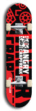 Skateboard deck: Limited edition, North American maple skateboard deck designed by underground artist BellyRash - available widths 7.5 to 8.5 inches in both mellow concave and steep concave shapes. Artwork: ANGRY CRAPFREAK brand popsicle-shaped with a multi-colored patterned background with large ANGRY CRAPFREAK logo 