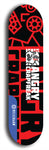 Skateboard deck: Limited edition, North American maple skateboard deck designed by underground artist BellyRash - available widths 7.5 to 8.5 inches in both mellow concave and steep concave shapes. Artwork: ANGRY CRAPFREAK brand popsicle-shaped with a multi-colored patterned background with large ANGRY CRAPFREAK logo 