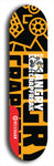 Skateboard deck: Limited edition, North American maple skateboard deck designed by underground artist BellyRash - available widths 7.5 to 8.5 inches in both mellow concave and steep concave shapes. Artwork: ANGRY CRAPFREAK brand popsicle-shaped with a multi-colored patterned background with large ANGRY CRAPFREAK logo