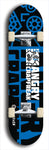 Skateboard deck: Limited edition, North American maple skateboard deck designed by underground artist BellyRash - available widths 7.5 to 8.5 inches in both mellow concave and steep concave shapes. Artwork: ANGRY CRAPFREAK brand popsicle-shaped with a multi-colored patterned background with large ANGRY CRAPFREAK logo