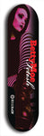 Skateboard deck: Limited edition, North American maple skateboard deck designed by underground artist BellyRash - available widths 7.5 to 8.5 inches in both mellow concave and steep concave shapes. Artwork: BETTYMOE FETISH logo brand popsicle-shaped deck with dark purple and black emo woman in background