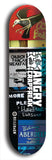 Skateboard deck: Limited edition, North American maple skateboard deck designed by underground artist BellyRash - available widths 7.5 to 8.5 inches in both mellow concave and steep concave shapes. Artwork: ANGRY CRAPFREAK brand popsicle-shaped with a multi-colored patterned background with large ANGRY CRAPFREAK logo 