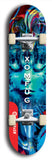 Skateboard deck: Limited edition, North American maple skateboard deck designed by underground artist BellyRash - available widths 7.5 to 8.5 inches in both mellow concave and steep concave shapes. Artwork: XOMFUG logo brand popsicle-shaped deck