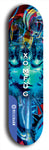 Skateboard deck: Limited edition, North American maple skateboard deck designed by underground artist BellyRash - available widths 7.5 to 8.5 inches in both mellow concave and steep concave shapes. Artwork: XOMFUG logo brand popsicle-shaped deck