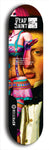 Skateboard deck: Limited edition, North American maple skateboard deck designed by underground artist BellyRash - available widths 7.5 to 8.5 inches in both mellow concave and steep concave shapes. Artwork: DEAD SAINT logo brand popsicle-shaped deck 