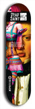 Skateboard deck: Limited edition, North American maple skateboard deck designed by underground artist BellyRash - available widths 7.5 to 8.5 inches in both mellow concave and steep concave shapes. Artwork: DEAD SAINT logo brand popsicle-shaped deck 