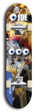 Skateboard deck: Limited edition, North American maple skateboard deck designed by underground artist BellyRash - available widths 7.5 to 8.5 inches in both mellow concave and steep concave shapes. Artwork: EYEBALL JOE logo brand popsicle-shaped deck 