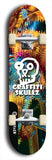 Skateboard deck: Limited edition, North American maple skateboard deck designed by underground artist BellyRash - available widths 7.5 to 8.5 inches in both mellow concave and steep concave shapes. Artwork: GRAFFITI SKULLZ logo brand popsicle-shaped deck with graffiti or street art background