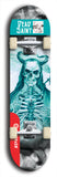 Skateboard deck: Limited edition, North American maple skateboard deck designed by underground artist BellyRash - available widths 7.5 to 8.5 inches in both mellow concave and steep concave shapes. Artwork: DEAD SAINT logo brand popsicle-shaped deck 