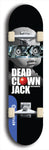 Skateboard deck: Limited edition, North American maple skateboard deck designed by underground artist BellyRash - available widths 7.5 to 8.5 inches in both mellow concave and steep concave shapes. Artwork: DEAD CLOWN JACK logo brand popsicle-shaped deck 