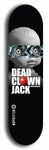 Skateboard deck: Limited edition, North American maple skateboard deck designed by underground artist BellyRash - available widths 7.5 to 8.5 inches in both mellow concave and steep concave shapes. Artwork: DEAD CLOWN JACK logo brand popsicle-shaped deck 