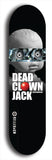 Skateboard deck: Limited edition, North American maple skateboard deck designed by underground artist BellyRash - available widths 7.5 to 8.5 inches in both mellow concave and steep concave shapes. Artwork: DEAD CLOWN JACK logo brand popsicle-shaped deck 