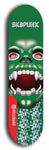 Skateboard deck: Limited edition, North American maple skateboard deck designed by underground artist BellyRash - available widths 7.5 to 8.5 inches in both mellow concave and steep concave shapes. Artwork: SK8PUNX logo brand popsicle-shaped deck