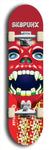 Skateboard deck: Limited edition, North American maple skateboard deck designed by underground artist BellyRash - available widths 7.5 to 8.5 inches in both mellow concave and steep concave shapes. Artwork: SK8PUNX logo brand popsicle-shaped deck