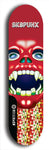 Skateboard deck: Limited edition, North American maple skateboard deck designed by underground artist BellyRash - available widths 7.5 to 8.5 inches in both mellow concave and steep concave shapes. Artwork: SK8PUNX logo brand popsicle-shaped deck