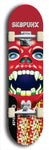 Skateboard deck: Limited edition, North American maple skateboard deck designed by underground artist BellyRash - available widths 7.5 to 8.5 inches in both mellow concave and steep concave shapes. Artwork: SK8PUNX logo brand popsicle-shaped deck