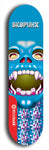 Skateboard deck: Limited edition, North American maple skateboard deck designed by underground artist BellyRash - available widths 7.5 to 8.5 inches in both mellow concave and steep concave shapes. Artwork: SK8PUNX logo brand popsicle-shaped deck