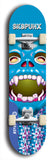 Skateboard deck: Limited edition, North American maple skateboard deck designed by underground artist BellyRash - available widths 7.5 to 8.5 inches in both mellow concave and steep concave shapes. Artwork: SK8PUNX logo brand popsicle-shaped deck