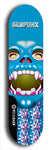 Skateboard deck: Limited edition, North American maple skateboard deck designed by underground artist BellyRash - available widths 7.5 to 8.5 inches in both mellow concave and steep concave shapes. Artwork: SK8PUNX logo brand popsicle-shaped deck