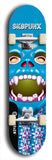 Skateboard deck: Limited edition, North American maple skateboard deck designed by underground artist BellyRash - available widths 7.5 to 8.5 inches in both mellow concave and steep concave shapes. Artwork: SK8PUNX logo brand popsicle-shaped deck