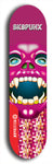 Skateboard deck: Limited edition, North American maple skateboard deck designed by underground artist BellyRash - available widths 7.5 to 8.5 inches in both mellow concave and steep concave shapes. Artwork: SK8PUNX logo brand popsicle-shaped deck