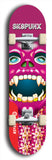 Skateboard deck: Limited edition, North American maple skateboard deck designed by underground artist BellyRash - available widths 7.5 to 8.5 inches in both mellow concave and steep concave shapes. Artwork: SK8PUNX logo brand popsicle-shaped deck