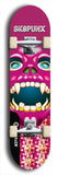 Skateboard deck: Limited edition, North American maple skateboard deck designed by underground artist BellyRash - available widths 7.5 to 8.5 inches in both mellow concave and steep concave shapes. Artwork: SK8PUNX logo brand popsicle-shaped deck