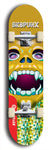 Skateboard deck: Limited edition, North American maple skateboard deck designed by underground artist BellyRash - available widths 7.5 to 8.5 inches in both mellow concave and steep concave shapes. Artwork: SK8PUNX logo brand popsicle-shaped deck