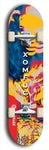 Skateboard deck: Limited edition, North American maple skateboard deck designed by underground artist BellyRash - available widths 7.5 to 8.5 inches in both mellow concave and steep concave shapes. Artwork: XOMFUG logo brand popsicle-shaped deck