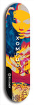 Skateboard deck: Limited edition, North American maple skateboard deck designed by underground artist BellyRash - available widths 7.5 to 8.5 inches in both mellow concave and steep concave shapes. Artwork: XOMFUG logo brand popsicle-shaped deck