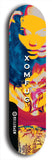 Skateboard deck: Limited edition, North American maple skateboard deck designed by underground artist BellyRash - available widths 7.5 to 8.5 inches in both mellow concave and steep concave shapes. Artwork: XOMFUG logo brand popsicle-shaped deck