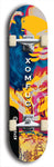 Skateboard deck: Limited edition, North American maple skateboard deck designed by underground artist BellyRash - available widths 7.5 to 8.5 inches in both mellow concave and steep concave shapes. Artwork: XOMFUG logo brand popsicle-shaped deck