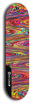 Skateboard deck: Limited edition, North American maple skateboard deck designed by underground artist BellyRash - available widths 7.5 to 8.5 inches in both mellow concave and steep concave shapes. Artwork: ABEX LIQUID brand popsicle-shaped with a multi-colored swirling patterned background