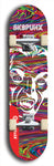 Skateboard deck: Limited edition, North American maple skateboard deck designed by underground artist BellyRash - available widths 7.5 to 8.5 inches in both mellow concave and steep concave shapes. Artwork: SK8PUNX logo brand popsicle-shaped deck