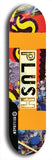 Skateboard deck: Limited edition, North American maple skateboard deck designed by underground artist BellyRash - available widths 7.5 to 8.5 inches in both mellow concave and steep concave shapes. Artwork: PLUSH logo brand popsicle-shaped deck