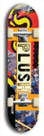 Skateboard deck: Limited edition, North American maple skateboard deck designed by underground artist BellyRash - available widths 7.5 to 8.5 inches in both mellow concave and steep concave shapes. Artwork: PLUSH logo brand popsicle-shaped deck