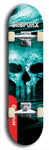 Skateboard deck: Limited edition, North American maple skateboard deck designed by underground artist BellyRash - available widths 7.5 to 8.5 inches in both mellow concave and steep concave shapes. Artwork: SK8PUNX logo brand popsicle-shaped deck